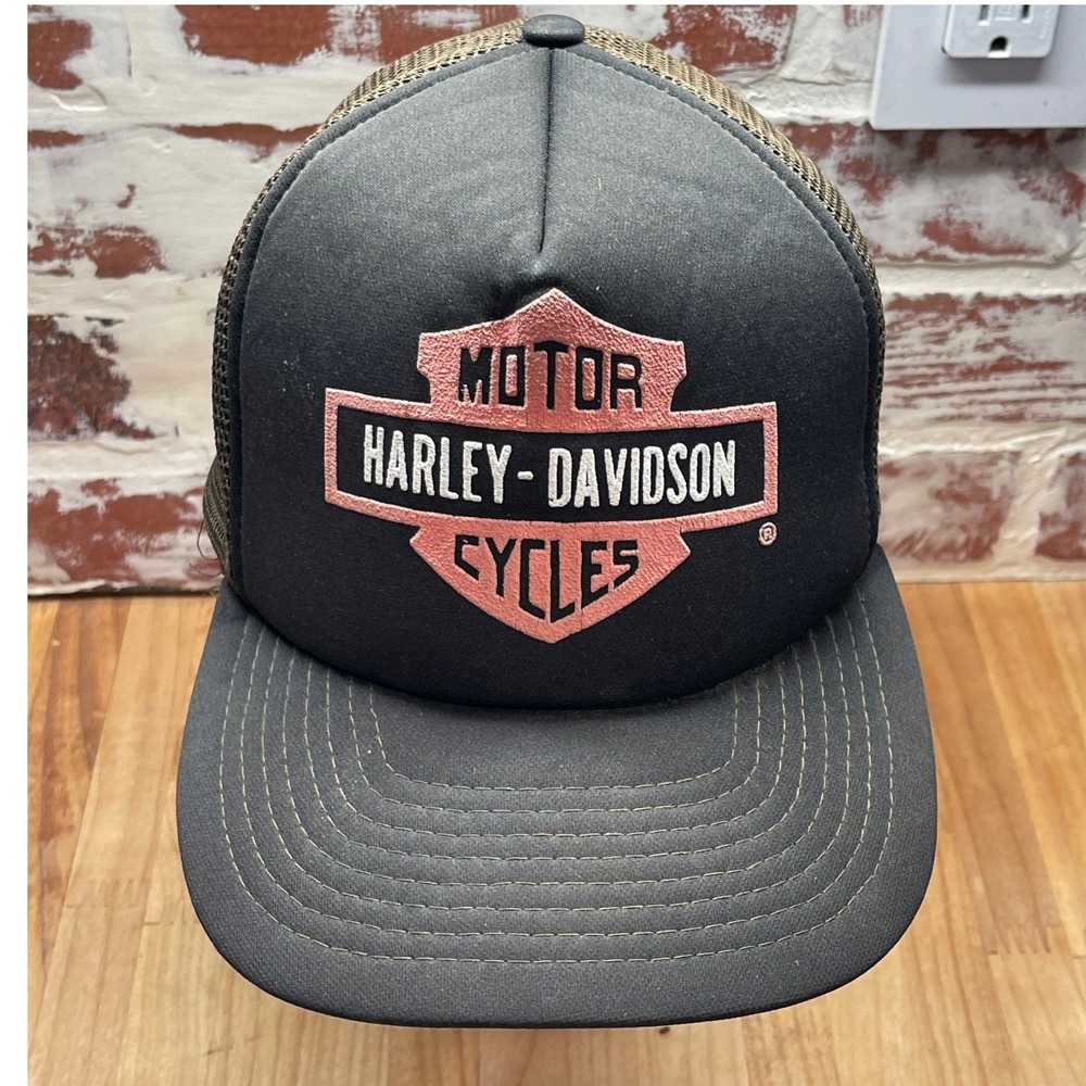 Harley Davidson Cycles Vintage Trucker Hat Mesh Snapback Made In Philippines